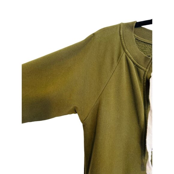 2/$30 Ellie & Kate Medium Olive Green Lace-Up Sweatshirt Dress - Picture 11 of 16